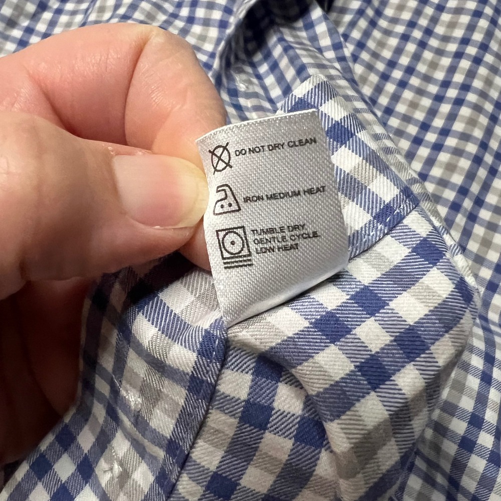 Ledbury Shirtmakers Mens Blue Grey Check Classic Fit Cotton Button Down Shirt 17 - Picture 6 of 6